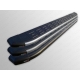 Пороги алюминиевые ТСС с накладкой чёрные для Mitsubishi L200 2014-2015